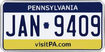 PA license plate JAN9409