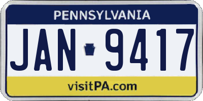 PA license plate JAN9417