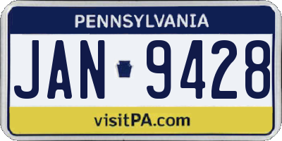 PA license plate JAN9428