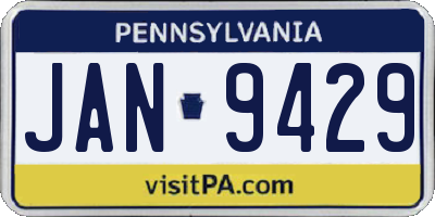 PA license plate JAN9429