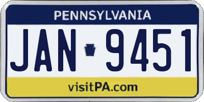 PA license plate JAN9451