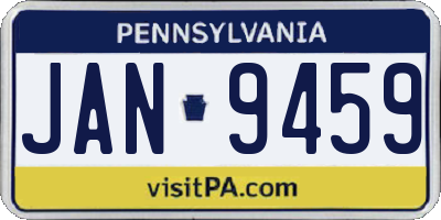 PA license plate JAN9459