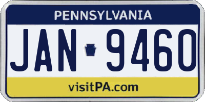 PA license plate JAN9460