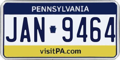 PA license plate JAN9464