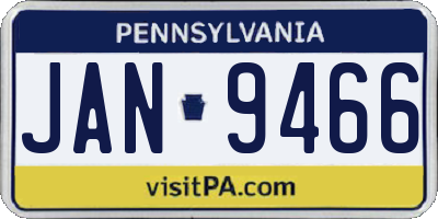 PA license plate JAN9466
