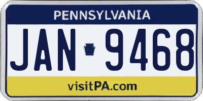 PA license plate JAN9468