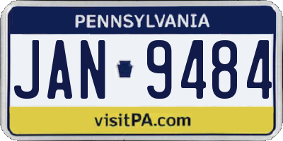 PA license plate JAN9484