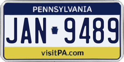 PA license plate JAN9489