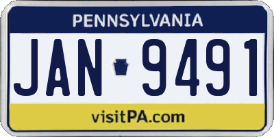 PA license plate JAN9491
