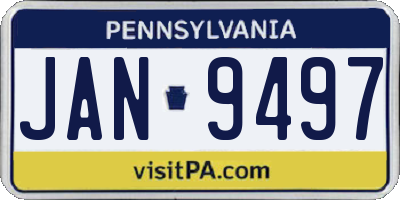 PA license plate JAN9497