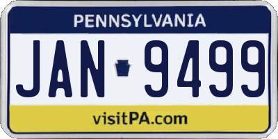 PA license plate JAN9499
