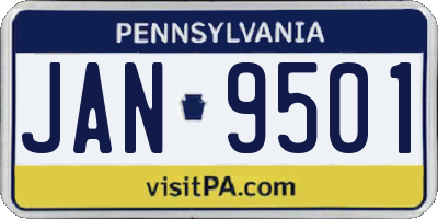 PA license plate JAN9501