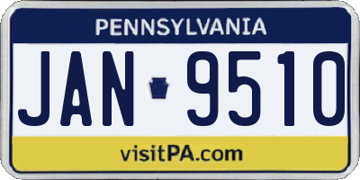 PA license plate JAN9510
