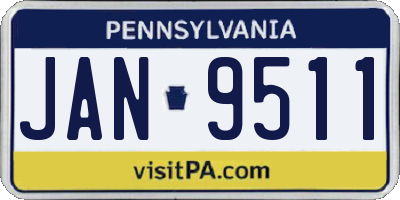PA license plate JAN9511