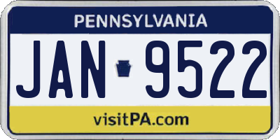 PA license plate JAN9522