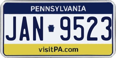 PA license plate JAN9523