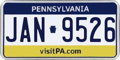 PA license plate JAN9526