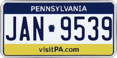 PA license plate JAN9539