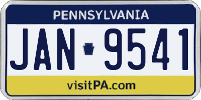 PA license plate JAN9541