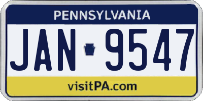 PA license plate JAN9547
