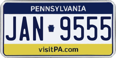 PA license plate JAN9555