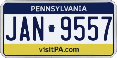 PA license plate JAN9557