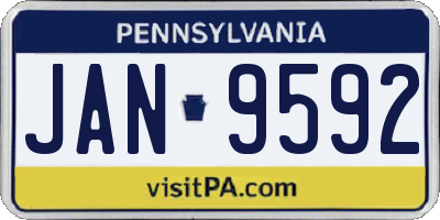 PA license plate JAN9592