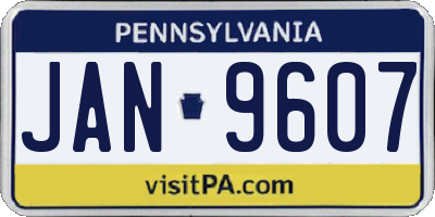 PA license plate JAN9607