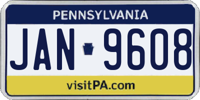PA license plate JAN9608