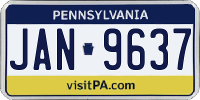 PA license plate JAN9637