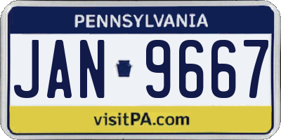 PA license plate JAN9667