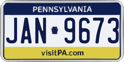 PA license plate JAN9673