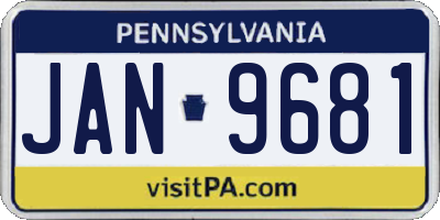 PA license plate JAN9681