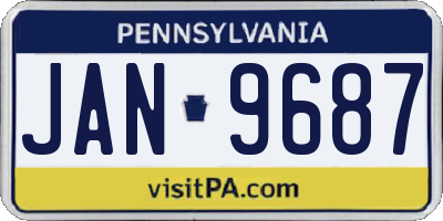PA license plate JAN9687