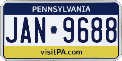 PA license plate JAN9688