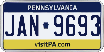 PA license plate JAN9693
