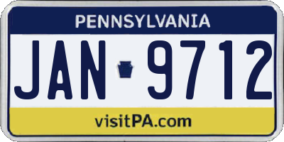 PA license plate JAN9712
