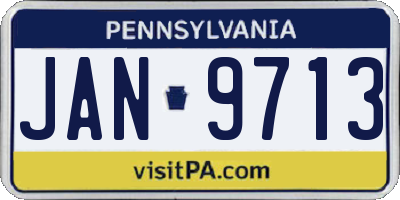PA license plate JAN9713
