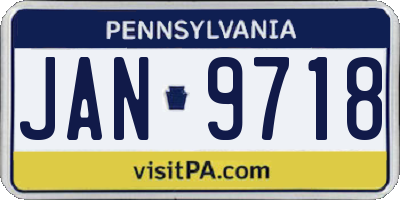 PA license plate JAN9718