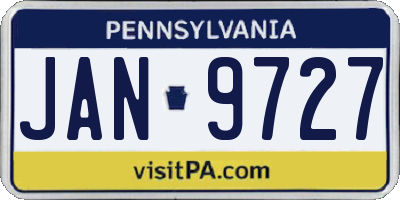 PA license plate JAN9727