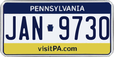 PA license plate JAN9730