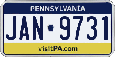 PA license plate JAN9731