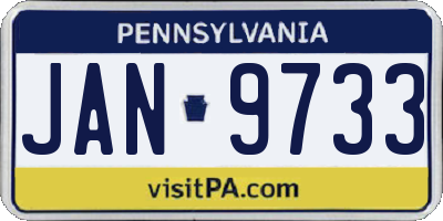 PA license plate JAN9733