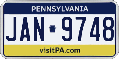 PA license plate JAN9748