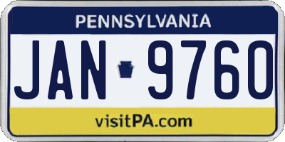 PA license plate JAN9760