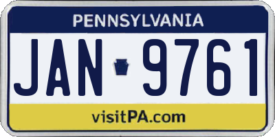 PA license plate JAN9761