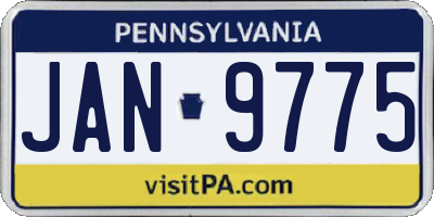 PA license plate JAN9775