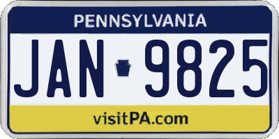 PA license plate JAN9825