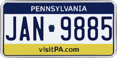 PA license plate JAN9885