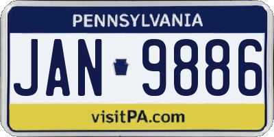 PA license plate JAN9886
